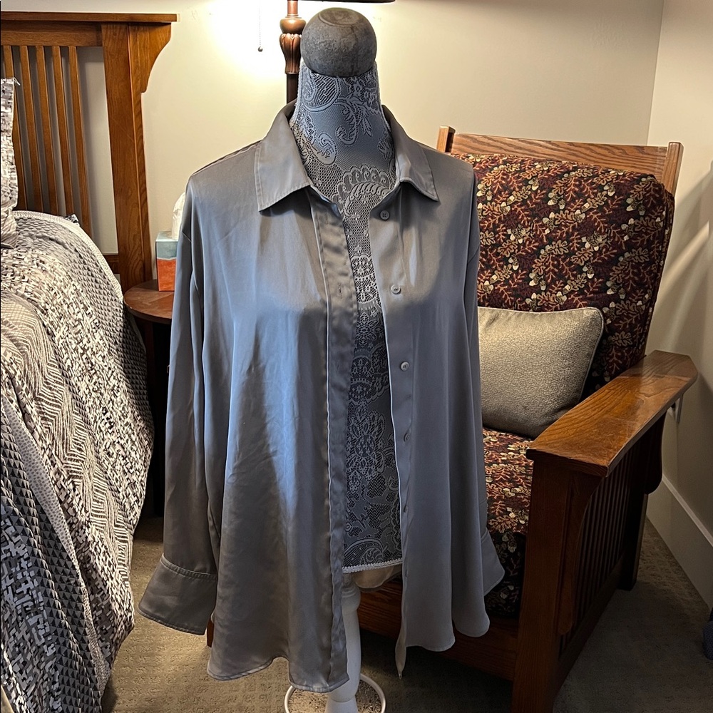 H&M Elegant Gray Blouse